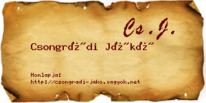 Csongrádi Jákó névjegykártya